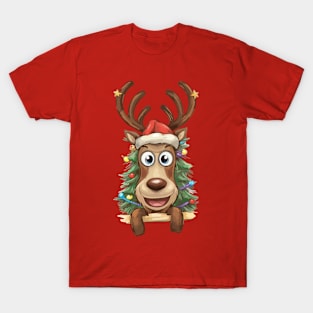 Merry reindeer in a festive mood T-Shirt